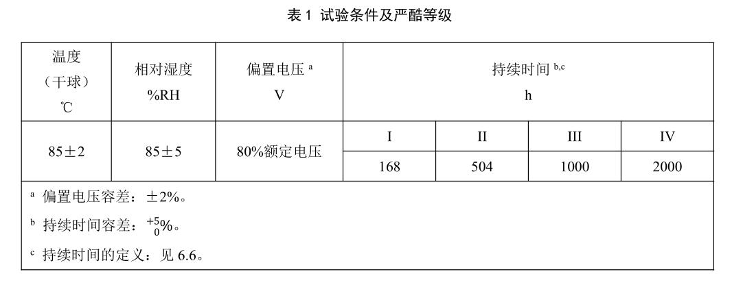 試驗(yàn)條件及嚴(yán)酷等級(jí)